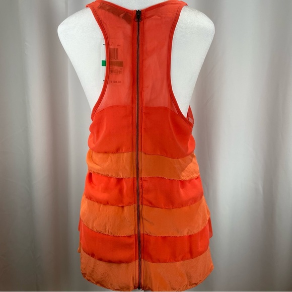 NWT Patterson J Kincaid Originals Tiered Silk And Chiffon Razor Back Tan… - Picture 7 of 12